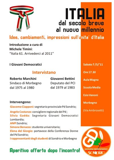 Giovani Democratici riflettono sul senso dell’Unit d’Italia